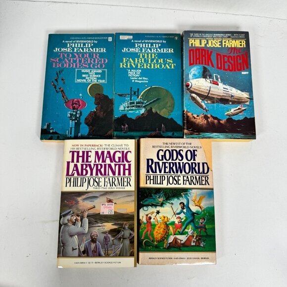 Riverworld Series by Philip José Farmer • 5 Book Set • Vintage Sci-Fi Paperbacks - Picture 1 of 16